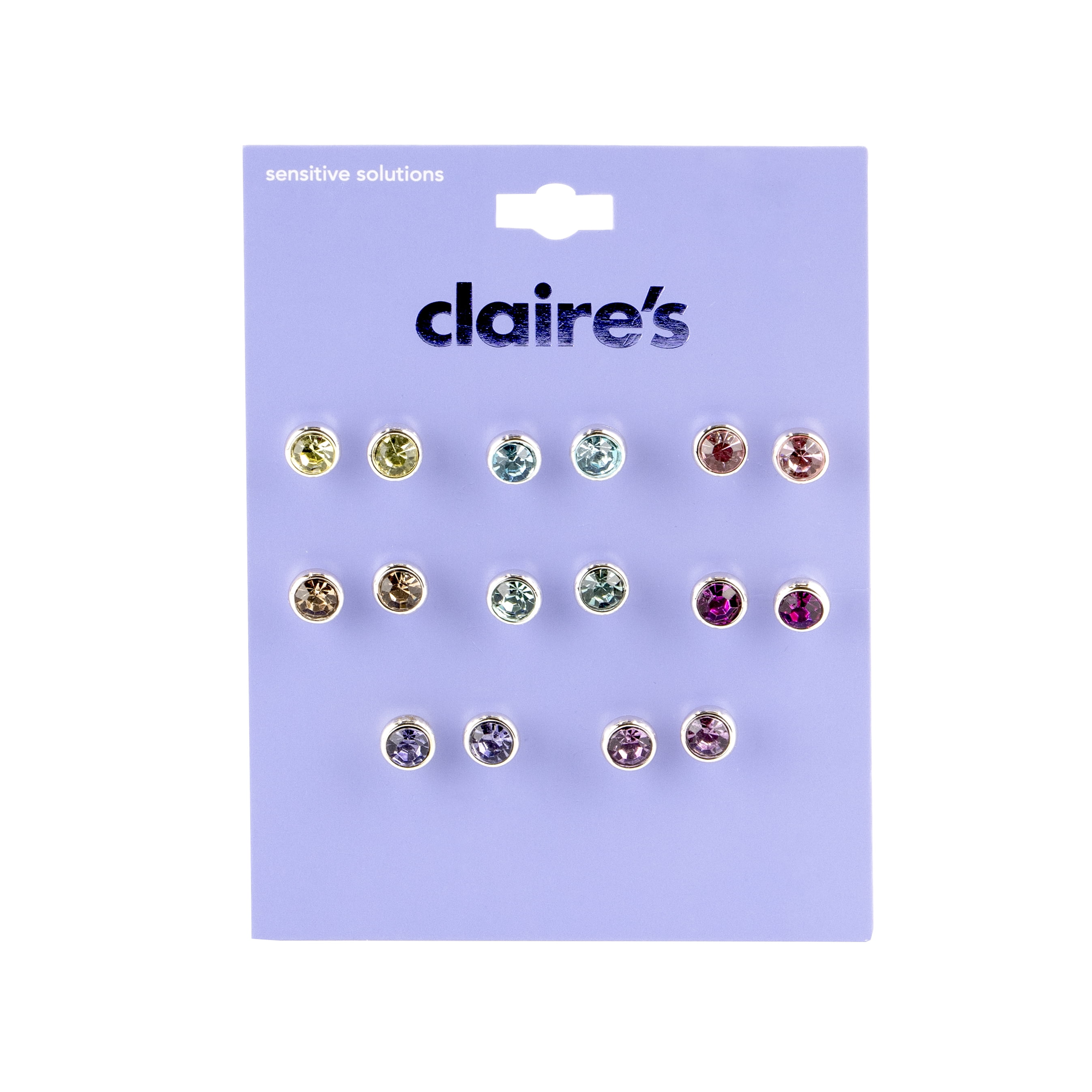 Claire's Everyday Gold Graduated Crystal Stud Earrings Set