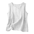 thumbnail image 7 of Aihuaihua Dressy Tank Tops for Girl Linen Gauze Shirts Sleeveless Crewneck Summer Beach Tunic Top Loose Fit Lightweight Casual Blouses White 5-6 Years, 7 of 7
