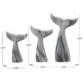 thumbnail image 3 of 9", 7", 6"H Gray Marble Tail Whale Sculpture, by DecMode (3 Count), 3 of 9