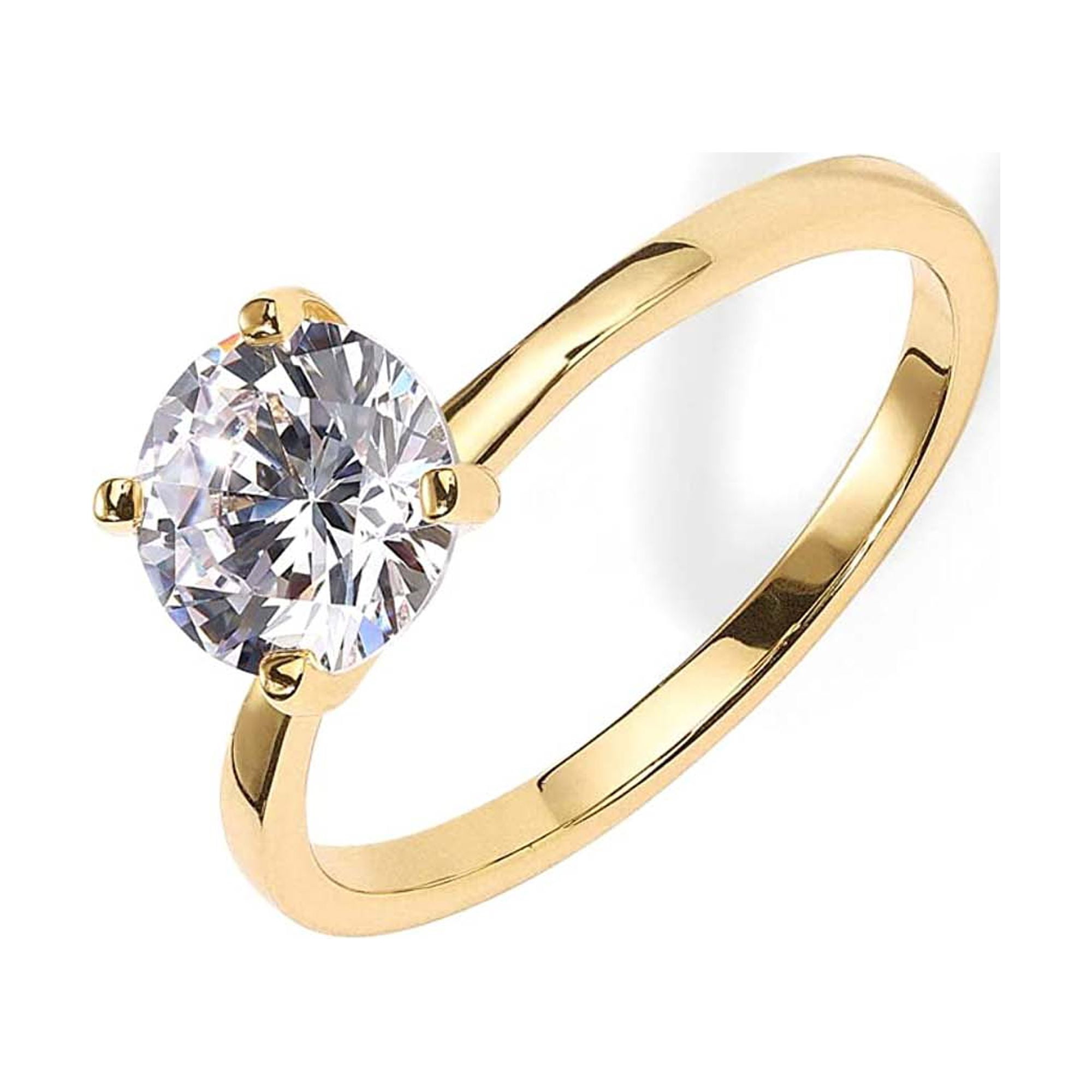 Bague De Fiançailles Or Blanc 14 Carats - 3 Saphirs Ronds 2,50 Ct - Taille 4 à 12 US - Style Trois Pierres