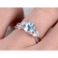 thumbnail image 5 of HeartsAndYou 1.5ct Natural Aquamarine & Diamond Floral Leaf Design Ring 14k SOLID White Gold, 5 of 9