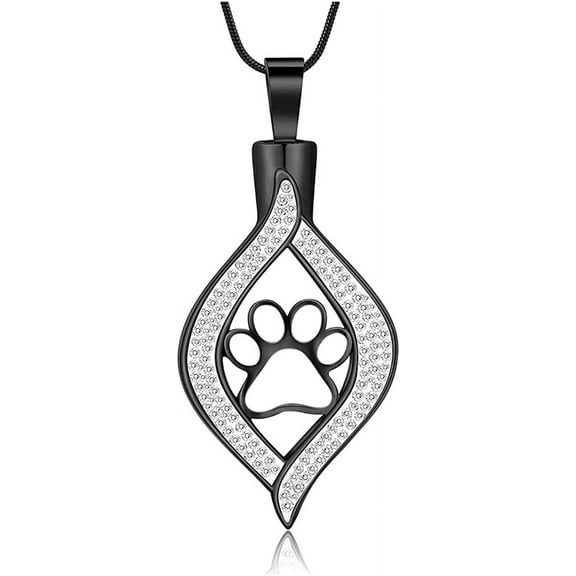 The Eye of My Heart Urn Necklace Keepsake Cat Paw Print Memorial Urn Jewelry Memorial Cremation Jewelry for Ashes