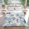 thumbnail image 5 of Navy Blue Green Grey Coastal Throw Blankets, Ocean Animals Pattern Soft Fleece Blanket Decorative for Home Sofa Couch Chair Living Bedroom, 32x48 Inches,, 5 of 8