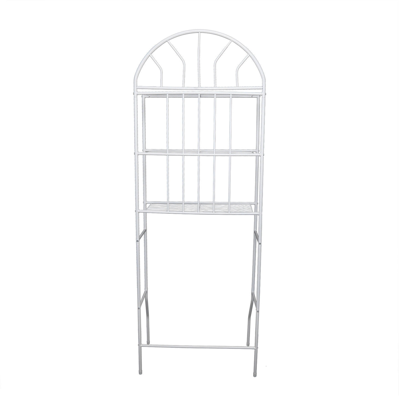 YIYIBYUS 3 Tier Over The Toilet Storage Shelf Iron Bathroom Organizer Storage Rack Freestanding Bathroom Shelves 70" Tall, White