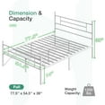 thumbnail image 6 of Novilla Full Size Bed Frame with Headboard and Footboard, 14 Inch Metal Platform Bed Frame with Under Bed Storage, No Box Spring Needed, Strong Metal Slats Support, White, 6 of 7