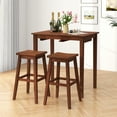 thumbnail image 1 of Gymax 3 PCS Bar Table Set w/ 1 Table 2 Bar Stools Wood Veneered Tabletop Dining Room, 1 of 10
