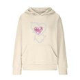 thumbnail image 4 of Posijego Sweat à Capuche Mignon pour Adolescentes, Graphique Cœur, Manches Longues, avec Poche, 4 of 6