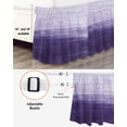 thumbnail image 3 of Purple Ombre Bed Skirt Queen Size, Modern Abstract Art Ocean Oil Painting Wrap Around Bed Skirting with Adjustable Elastic Strap, Dust Ruffle Pleated Bedskirts 18 Inch Drop for Bedroom Queen Beds, 3 of 9