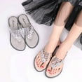 thumbnail image 6 of Women's Flip Flops Rhinestone Flower Flat Slippers Thong Sandals for Indoor Outdoor Daily Holiday Travel, 6 of 6