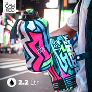The Gym Keg Sports Water Bottle 2.2 L Insulated Half Gallon Carry Handle Big Water