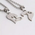 thumbnail image 2 of EOEMY 316L Stainless Steel Pendant 1.18X0.92 Inch Heart Lovers Silver Necklace 22" B96-Default, 2 of 8