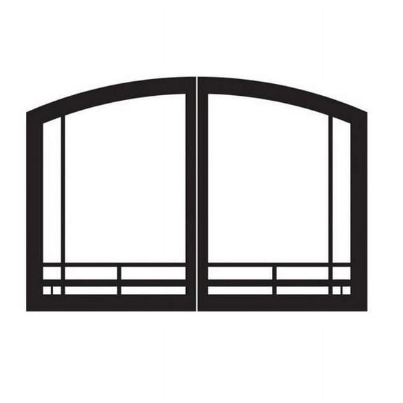 Empire VFR32SMBL Mission Arch Fireplace Doors, Black