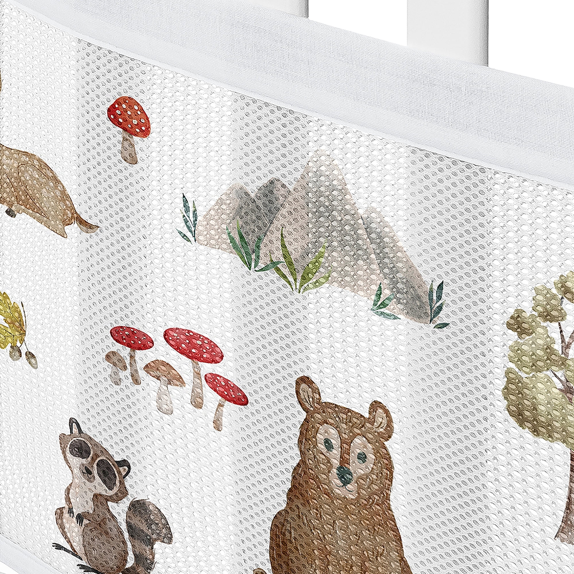 Sweet Jojo Designs + BreathableBaby Watercolor Woodland Forest Animals Multicolor Breathable Mesh Crib Liner Pad