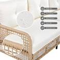 thumbnail image 4 of 4 Pieces Patio Furniture Set,Patio Conversation Sets with Swivel Chairs,Outdoor Wicker Sofa with 1 Loveseat(3 Seat), 2 Swivel Chairs,1 Coffee Table,Beige, 4 of 13