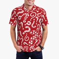 thumbnail image 5 of Yiaed Question Marks1Print Men's Short Sleeve Polo Shirt,Golf Polo for Men Three-Button Golf Shirt Athletic Casual Collared T-Shirt- 4X-Large, 5 of 7