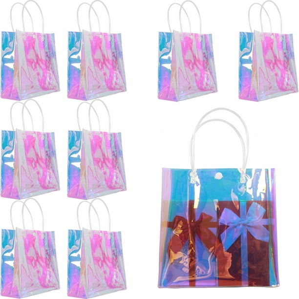 Bolsa de regalo Naisidas holográfica de PVC iridiscente 20x20x8 cm