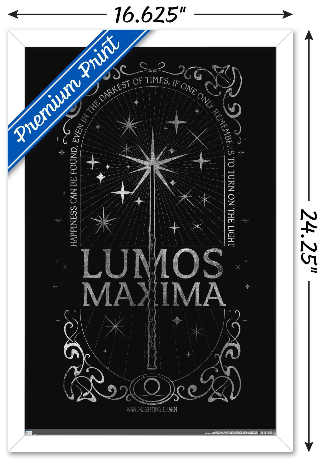 The Wizarding World: Harry Potter - Lumos Maxima Wall Poster, 14.725" x 22.375" Framed