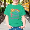 thumbnail image 6 of Glisme Little Girls Back To School T-Shirt Letter Print Short Sleeve Crew Neck Fall Quick Dry Girls Tees Size 5-6 Years Green, 6 of 7