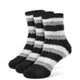 thumbnail image 1 of Galiva Girls' Striped Fuzzy Quarter Cozy Socks - 3 Pairs, 1 of 1