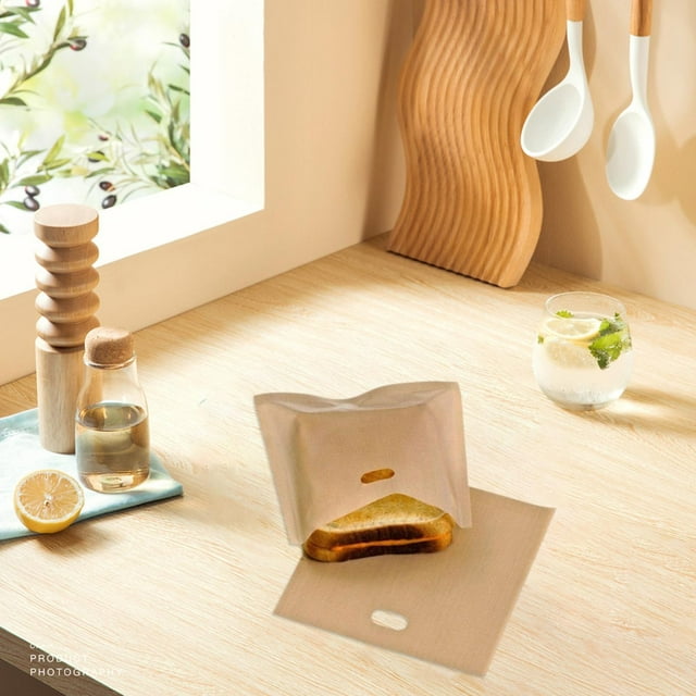 Oleegame 1PC Tin Foil Roll Non Stick Toasting Bag Sturdy Plastic Sandwich Bag That Is Easy To Open Toaster Microwave Oven Toasting Bag Washable Bread Bag