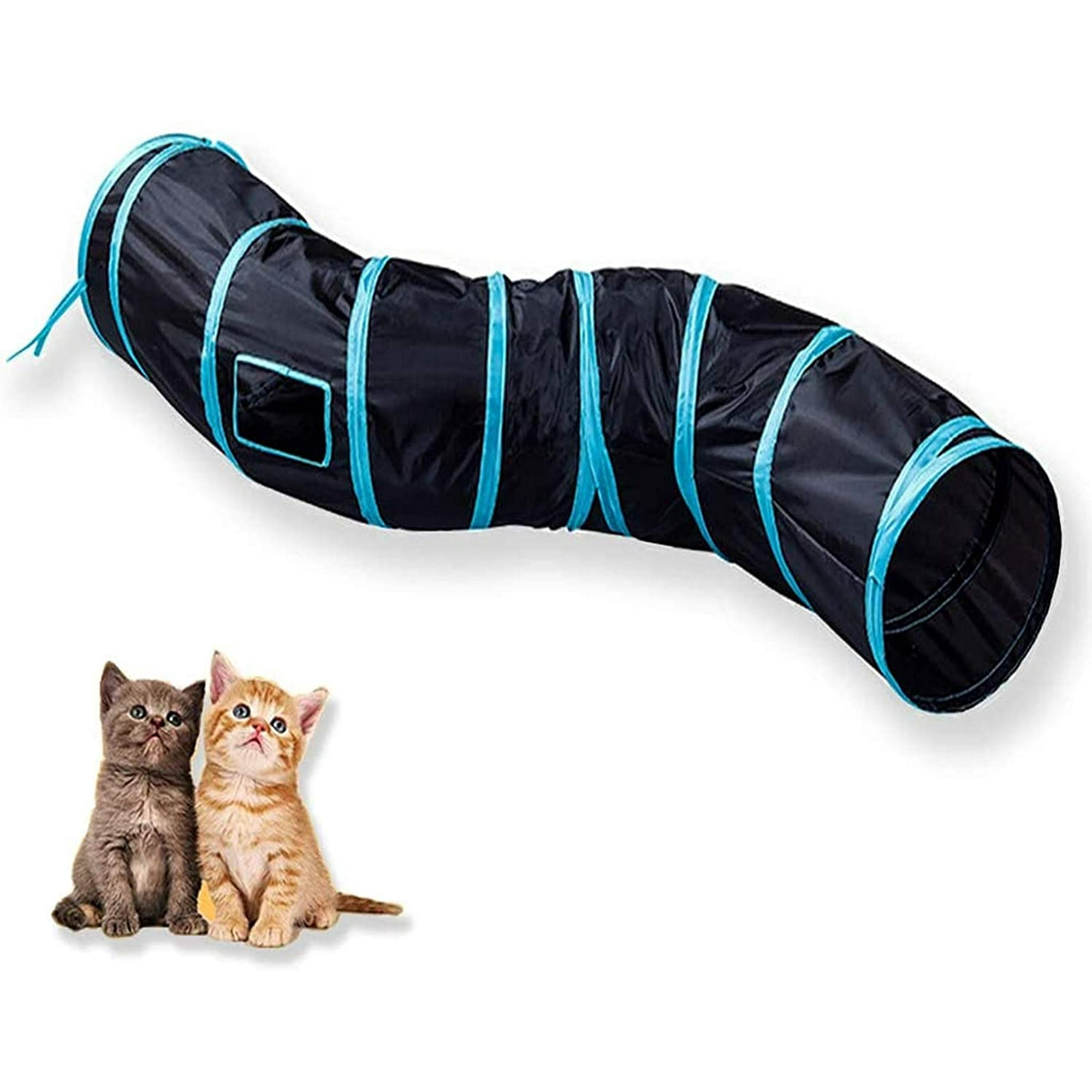 Extra Long Cat Tunnel Collapsible Cat Tube with Peek Hole for Kitten Rabbit Puppy Interactive Fun Cat Toys 47 inch Walmart