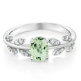 thumbnail image 3 of Gem Stone King 930 Sterling Silver Green Prasiolite Twisted Greek Olive Vine Branch Ring for Women | 0.96 Cttw | Oval 7X5MM | Gemstone Birthstone | Wedding Engagement Anniversary Promise Ring| Size 9, 3 of 7