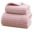 thumbnail image 2 of kchsji Coral Fleece Towel Set 2-Piece, Super Soft & Highly Absorbent Bath Towel and Face Towel, Quick Dry Striped Bathroom Set, Gift for Women Men, Luxury Bath Collection, 2 of 6