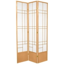 Red Lantern 7 ft. Tall Eudes Shoji Screen - Natural - 3 Panels