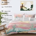 thumbnail image 4 of South West Boho Bedding 3 Piece Duvet Cover Set Full Size, Abstract Pink Gold Mountains Cactus Soft Microfiber Comforter Cover with Zipper Closure & Pillowcases, Wrinkle & FadeResistant Quilt Cover, 4 of 9