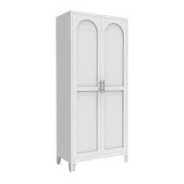 71'' Metal Storage Cabinet with 2 Doors and 5 Adjustable Shelves, Lockable File Cabinet for Organizing Garage, Pantry, Basement, Laundry Room or Mudroom, White