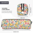 thumbnail image 3 of Cauagu Watercolor Wildflowers Print Leather Pencil Pen Case - Stationery Bag Portable Stationery Bag Big Capacity Pencil Pouch Cosmetic Organizer Bag for Men & Women, 3 of 7