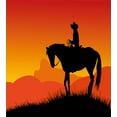 thumbnail image 3 of Ambesonne Silhouette Duvet Cover Set, Lonely Cowboy Horseback, 2-Calking, Black Vermilion, 3 of 6