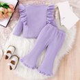 thumbnail image 2 of ZIXKCGDSE Baby Girl Clothes Cotton Ruffle Sleeve Tops and Flare Pants Fashion Fall Outfits Size 2-3 Months, 2 of 5