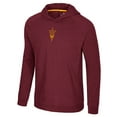 thumbnail image 2 of Men's Colosseum Maroon Arizona State Sun Devils Back in Business Long Sleeve Raglan Hooded T-Shirt, 2 of 3