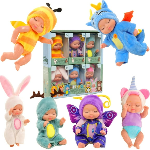 Set de minimuñecas Triamisus, 6 unidades, con ropa para niños mayores de 3 años