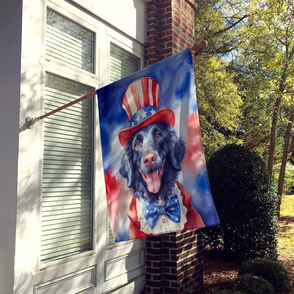 Curly-Coated Retriever Patriotic American House Flag 28 in x 40 in