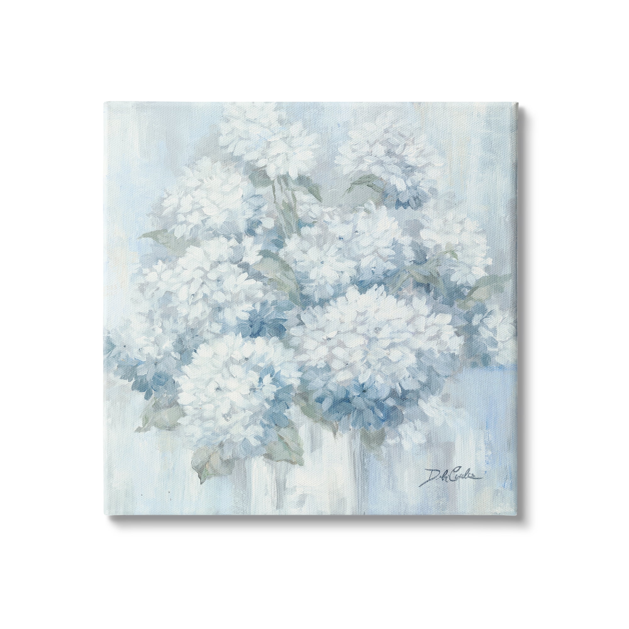 Blooming painting  on paper in floating frame Bedroom wall decor Floral wall art Blue hydrangea painting