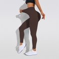 thumbnail image 4 of Yindaity Women'S Yoga Pants With Pockets High Waisted Leggings for Women - Tummy Control Pants Non See Through Workout Soft Yoga Pants for Running(Brown,M), 4 of 4
