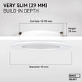 thumbnail image 3 of Projecteurs de Plafond LED IP54, Blanc Chaud 3000K / Ensemble de 3 Projecteurs LED Ronds Extra Plats 7 Watts (7W) / 700 Lumens, Blanc, 3 of 5