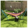 thumbnail image 2 of Hammock Stand for 2 Person, Portable Adjustable Steel Frame Hammock Stand with Weather Resistant Finish, for 9-14ft Hammocks, 10.3', lbs. Capacity, Blue as Pic, 2 of 8
