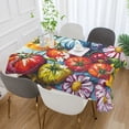 thumbnail image 2 of Yayeee Tablecloths 54" x 72" Rectangle Wrinkle Resistant Party Table Cover, Blue Floral Tomatoes, 2 of 8