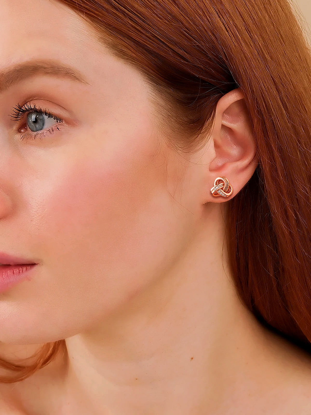 Suplight 925 Sterling Silver Cubic Zirconia Triangle Love Shape Knot Earrings Love Gifts for Women