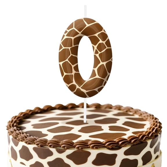 Giraffe birthday candle (0 candle), number 0 birthday candle, themed party decorations, birthday cake decorations