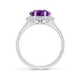 thumbnail image 2 of ANGARA Natural Snowflake-Cut 4.5 ct Amethyst Halo Split Shank Ring in 14K White Gold for Women (Size-10mm) | February Birthstone, Birthday, Anniversary, Jewelry Gift for Women | Natural Amethyst Ring, 2 of 8