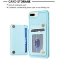thumbnail image 4 of Dteck for iPhone 7 / iPhone 8 / SE 2022 & 2020 Card Holder Back Case with Pockets, Premium PU Leather ID Cash Credit Slots Magnetic Kickstand Flip Folio Slim Hard Protective Cover, blue, 4 of 7