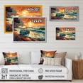 thumbnail image 4 of Designart "Green And Orange Retro Van On The Coastline II" Retro Car Canvas Art Print, 4 of 5