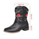 thumbnail image 3 of Nuevas botas de tubo medio de gran tamaño Botas de mujer casuales con tacón de cuña bordado Wmkox8yii sa2795, 3 of 8