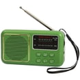 thumbnail image 3 of Radio Portátil Mini Banda De Onda Completa Batería 500mAh Receptor AM/FM Verde, 3 of 5
