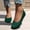 Dark Green, variant on Ladies Casual Shoes New Solid Color Round Toe Flying Woven Flat Shoes Women's Casual Breathable Hollow Knitted Lazy Work Shoes Ballet Shoes