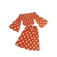 thumbnail image 2 of Seyurigaoka Kids 2PCS Polka Dots Boat Neck Long Flare Sleeve Tops + Midi Skirt, 2 of 10
